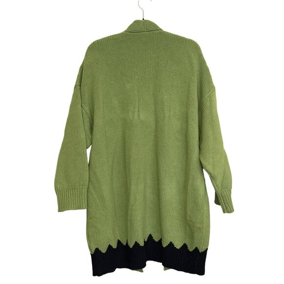 Missoni $795 Green Knit Geometric Long Length Cardigan Sweater Medium NWT - Picture 7 of 9